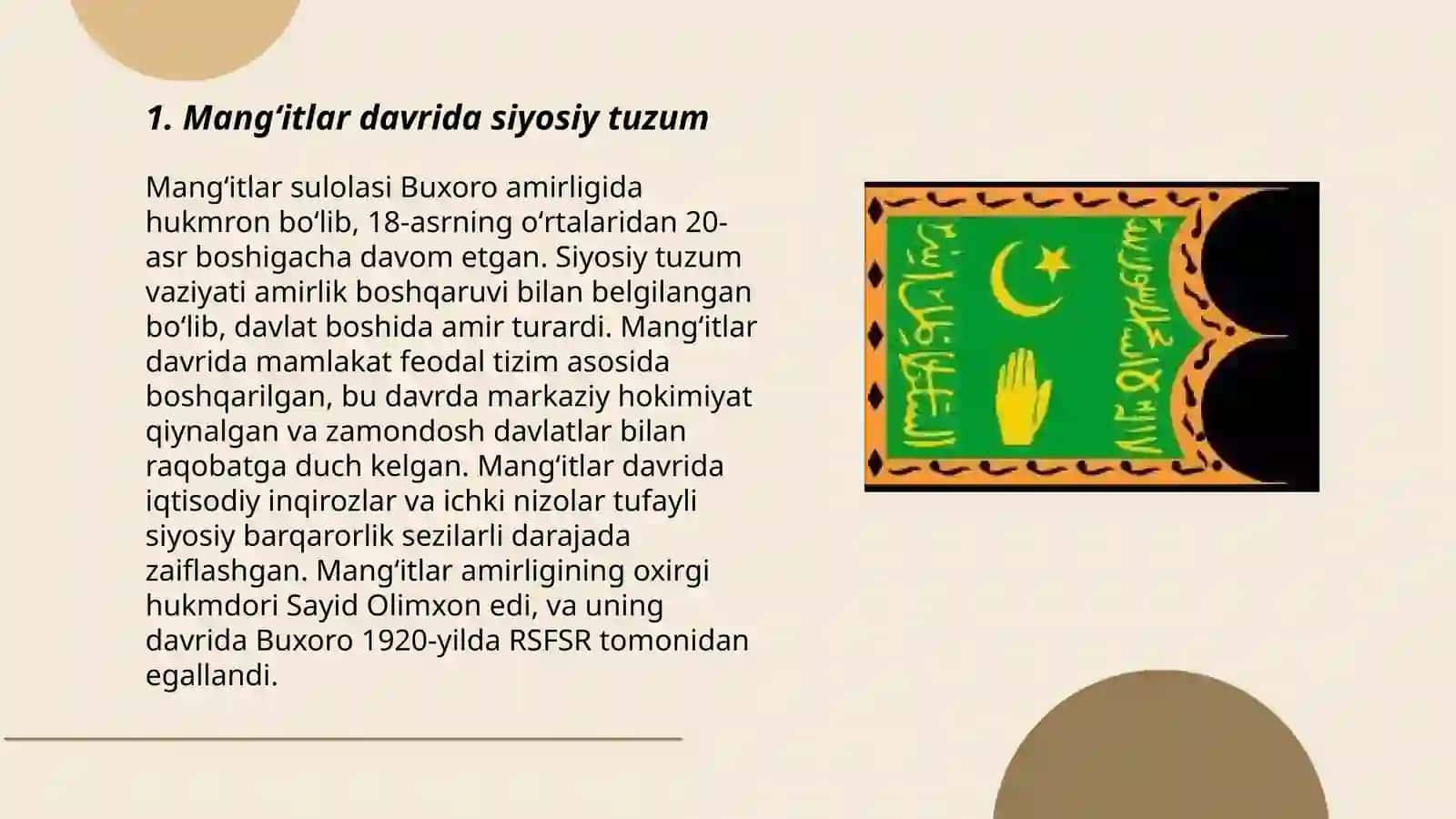 Mangʻitlar davrida boshqaruv 3