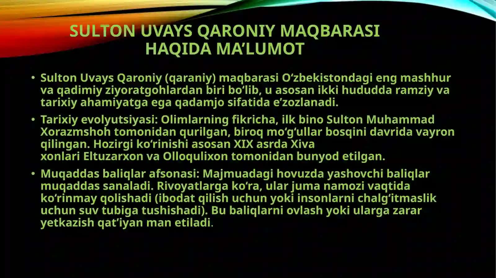 SULTON UVAYS QARONIY MAQBARASI 3