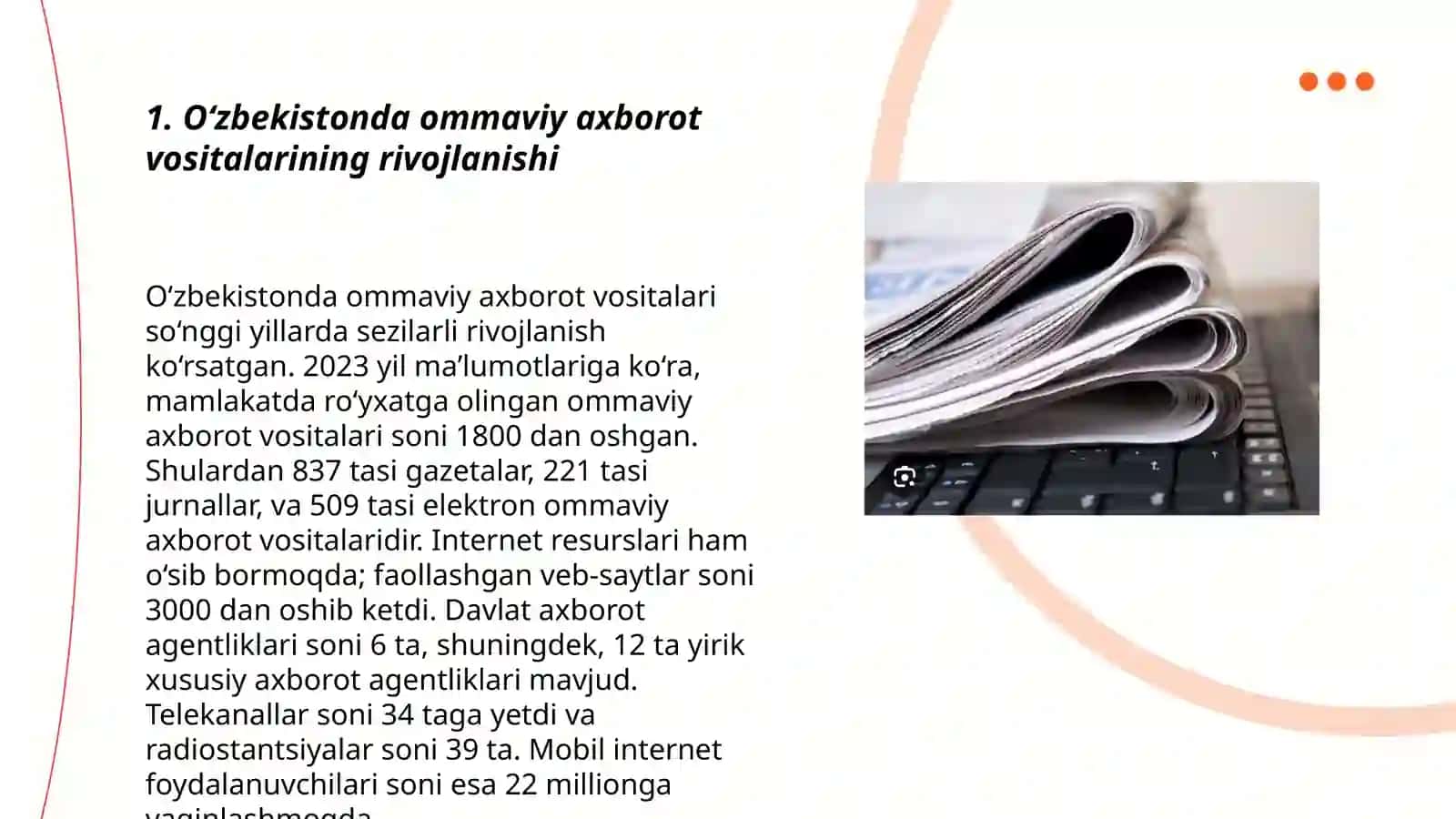 O‘zbekistonda ommaviy axborot vositalarining rivojlanishi 3