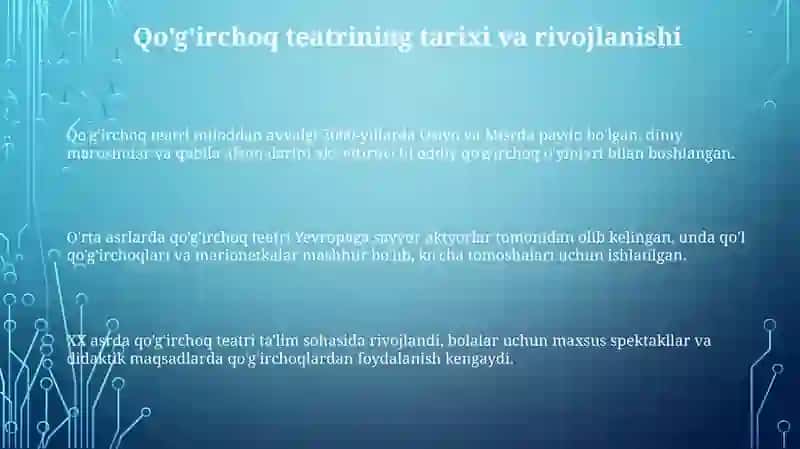 Maktabgacha yoshdagibolalarniqõĝirchoqTeatripersonajlari 3