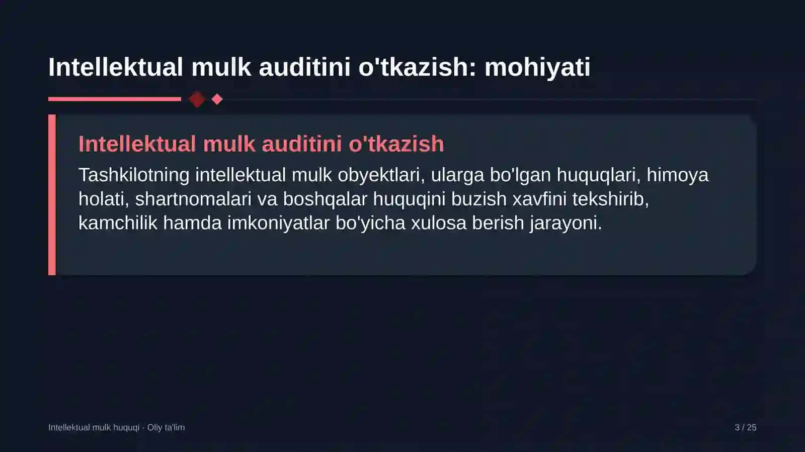 Ta'mirlash-pardozlash ishlarida intellektual mulk auditini o'tkazish 3