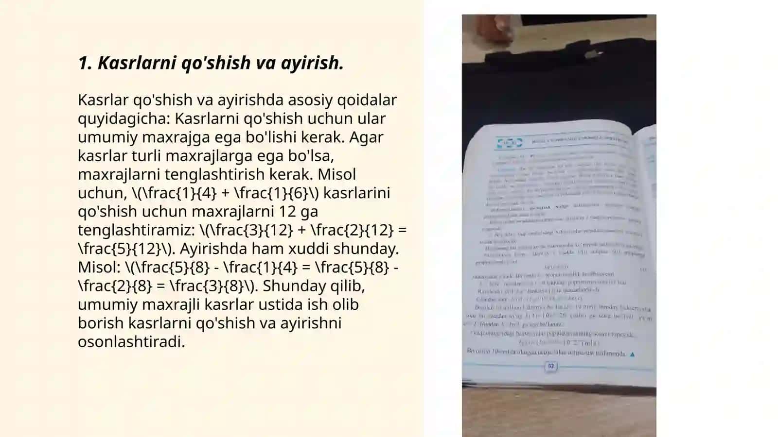 Kasrlarni Hisoblash 3