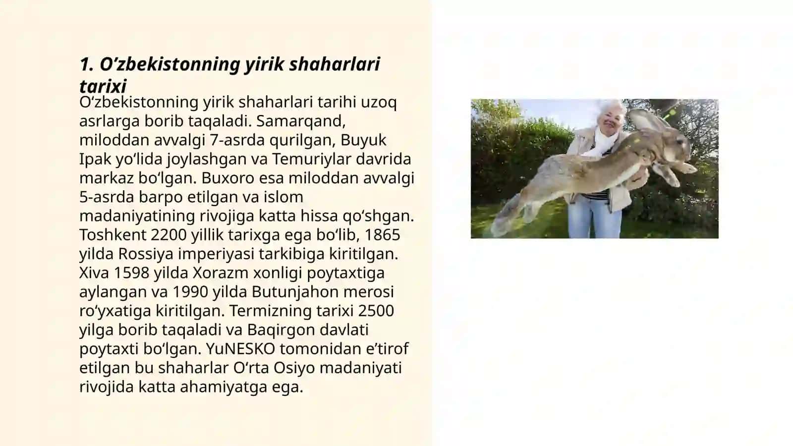 O’zbekiston yirik, katta, urta va kichik shaharlari 3