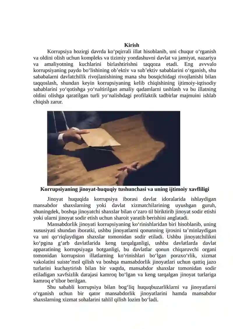 Xalqaro-huquqiy hujjatlarda korruptsiyaga oid qilmishlar uchun jinoiy javobgarlik bo'yicha standartlar 3