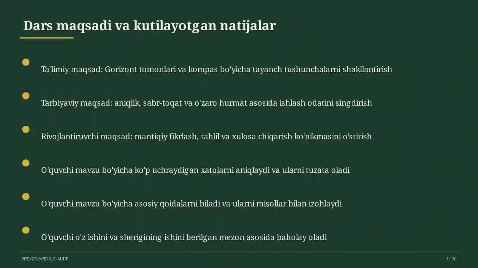 Gorizont tomonlari va kompas (3-sinf) 3