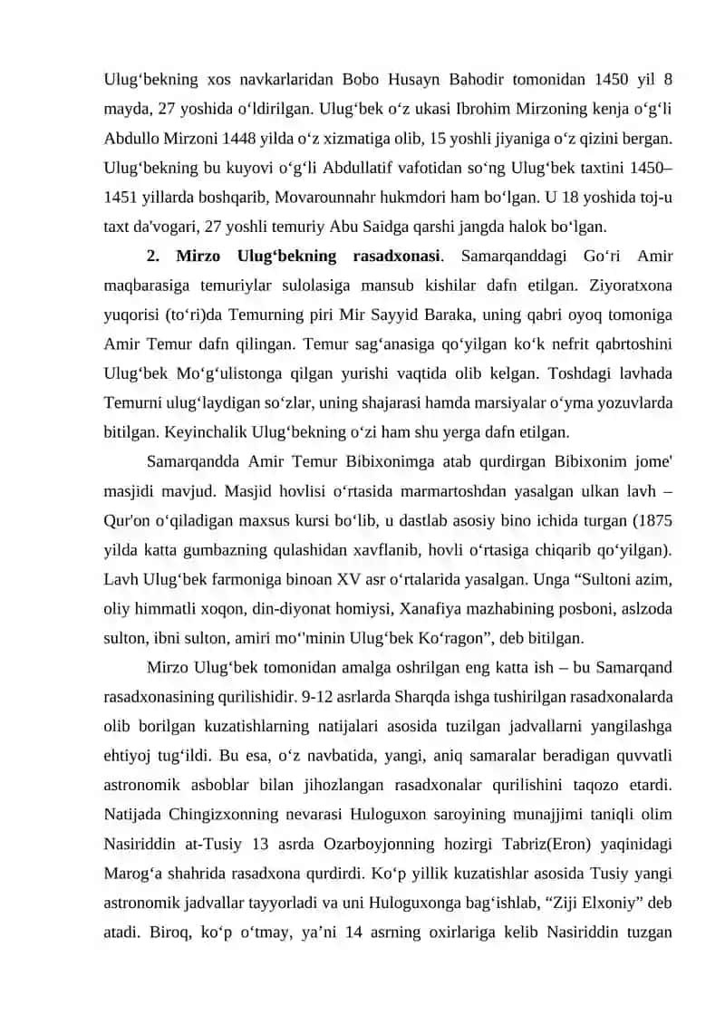 Mirzo Ulug’bek – buyuk astronom olim 3