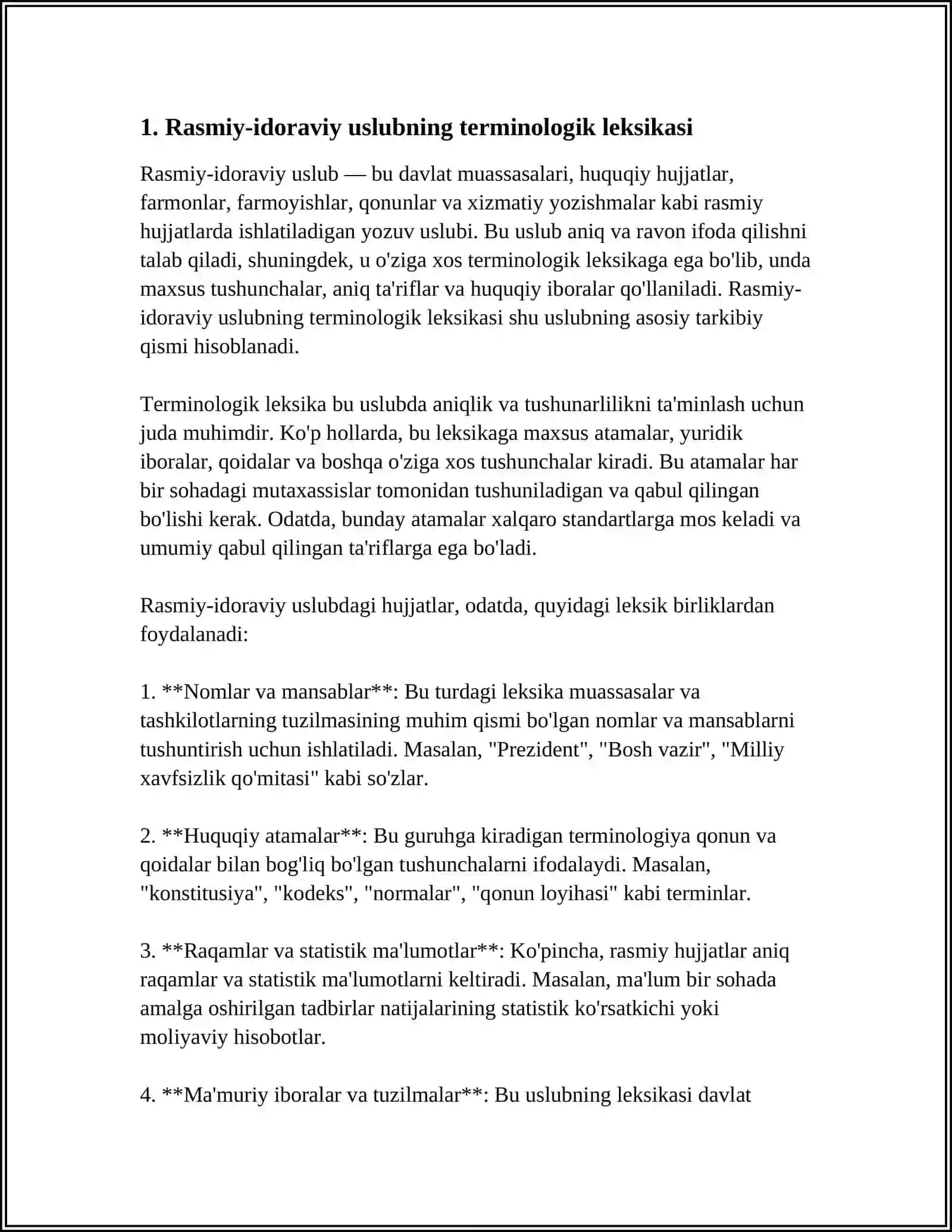 RASMIY IDORAVIY USLUBNING LEKSIK GRAMMATIK XSUSIYATLARI 3