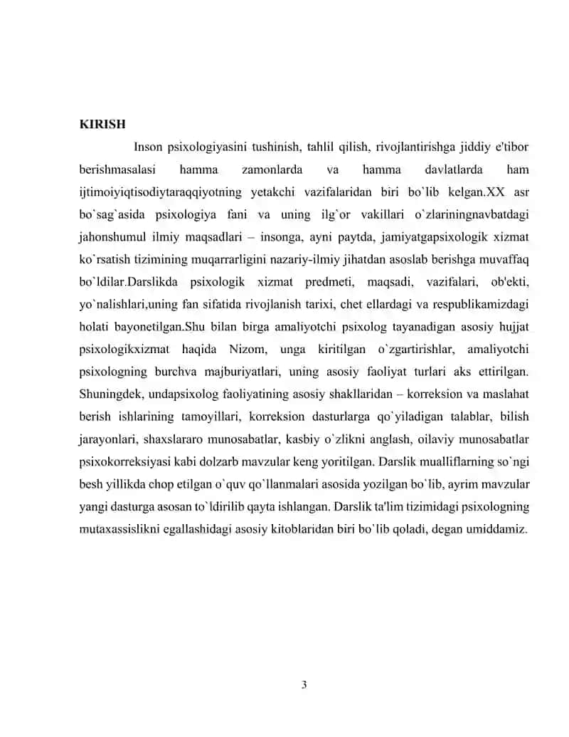 Maktab Psixologiyasi kurs ishi 3