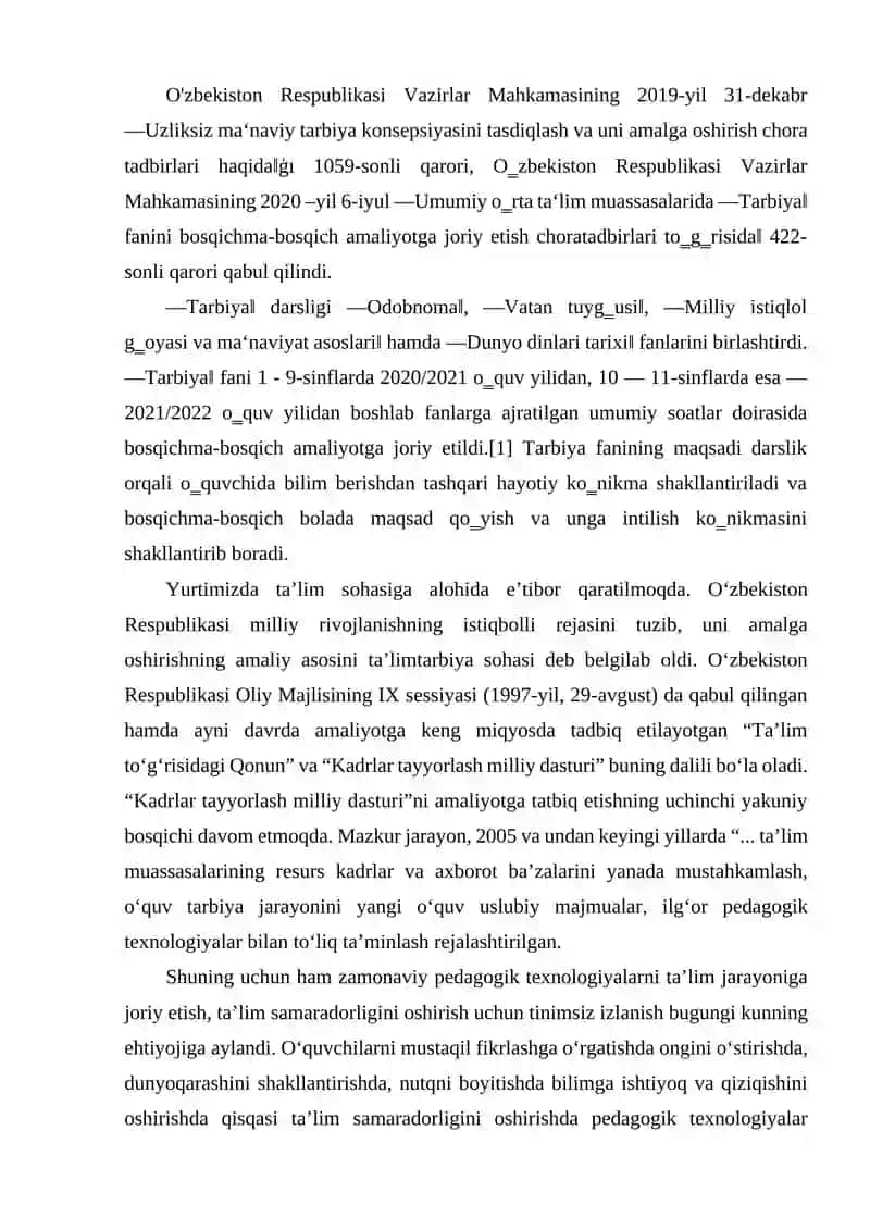 TARBIYA FANI DARSLIKLARI MAZMUNINI TAHLIL ETISH 3