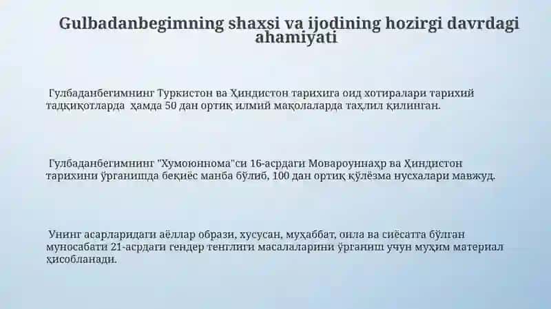 Gulbadanbegim ijodi 3