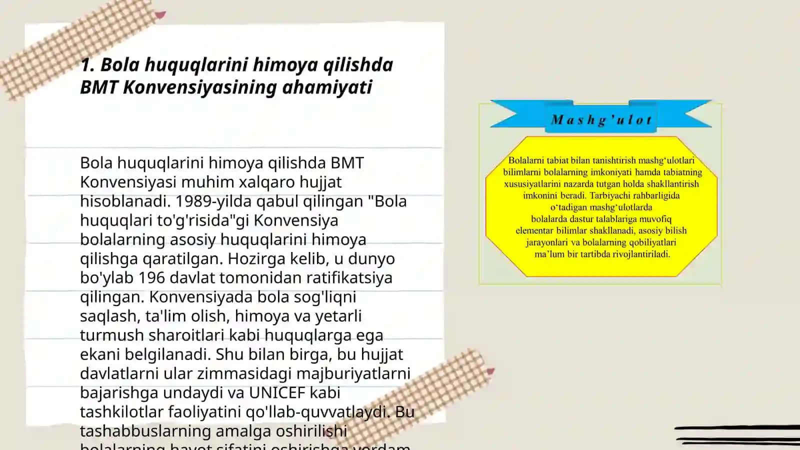 Bola huquqlari to'g'risida BMT Konvensiyasidan foydalanish 3