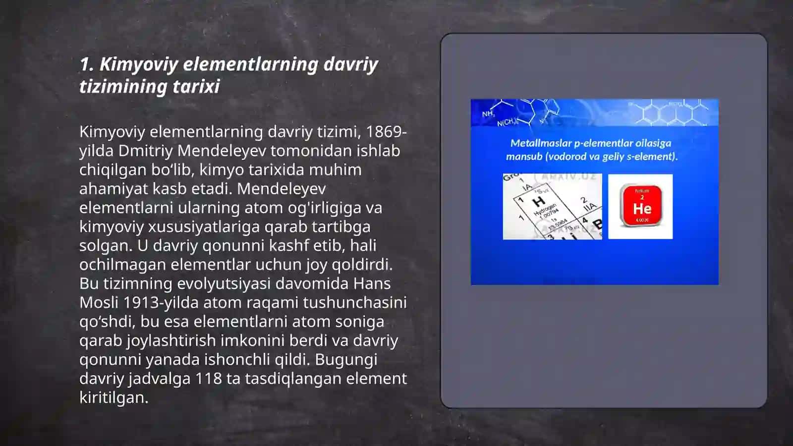 Kimyo Elementlarning Davriy Sistemi 3