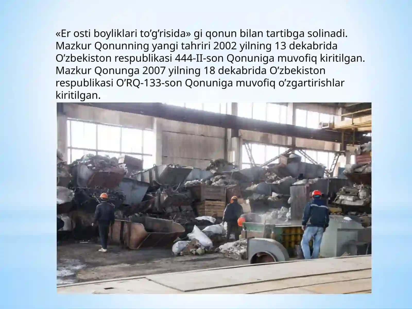 O‘zbekistondaxorijiy davlatlarda metlchiq indilarini qayta ishlashning rivojlanishi 3
