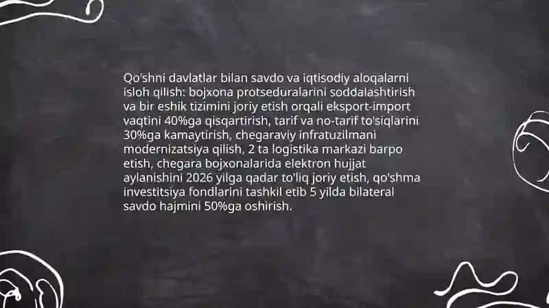 Qo'shni davlatlar bilan aloqa islohotlari 3