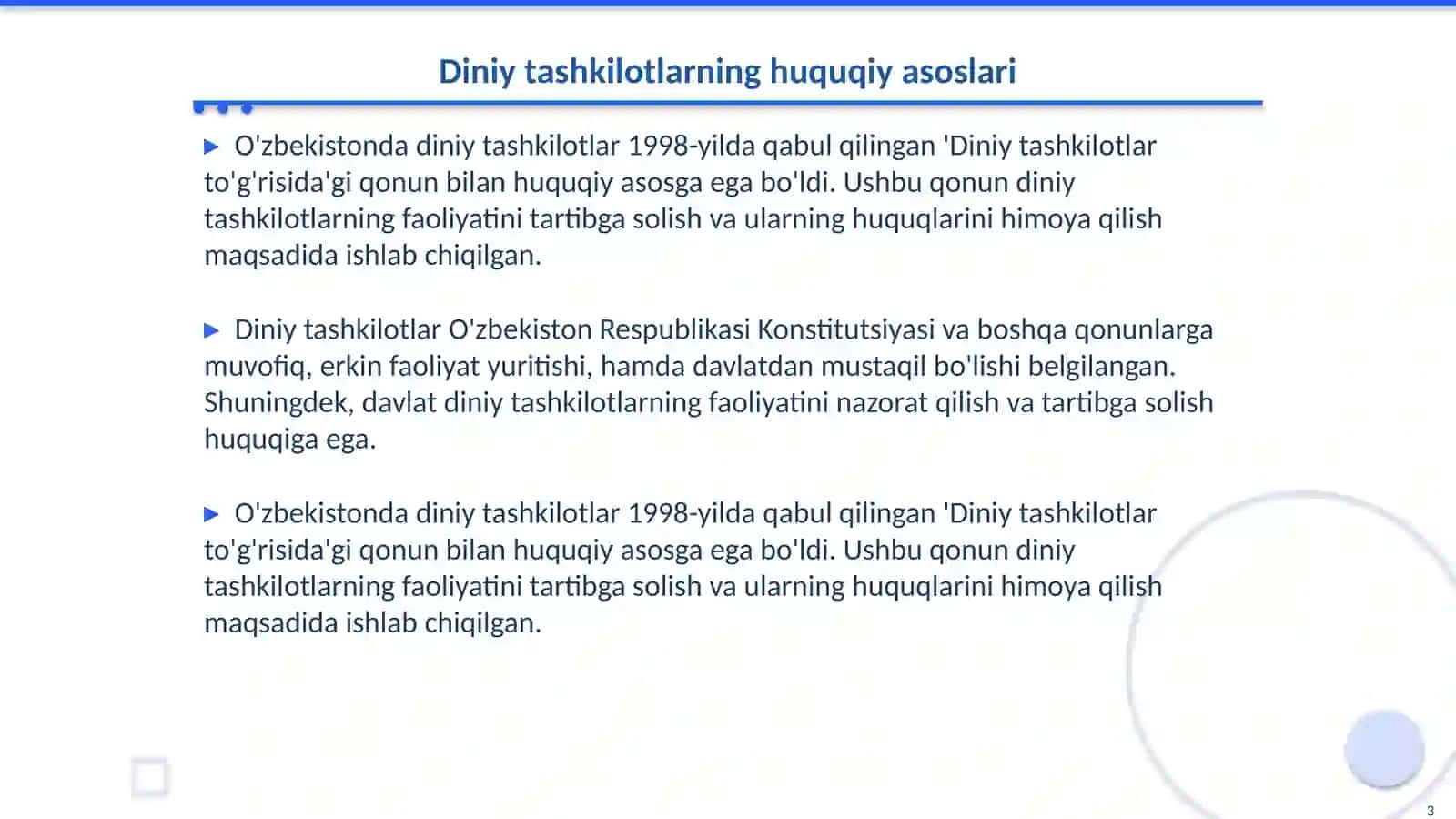 O'zbekistonda faoliyat yurutuvchi diniy tashkilotlar 3