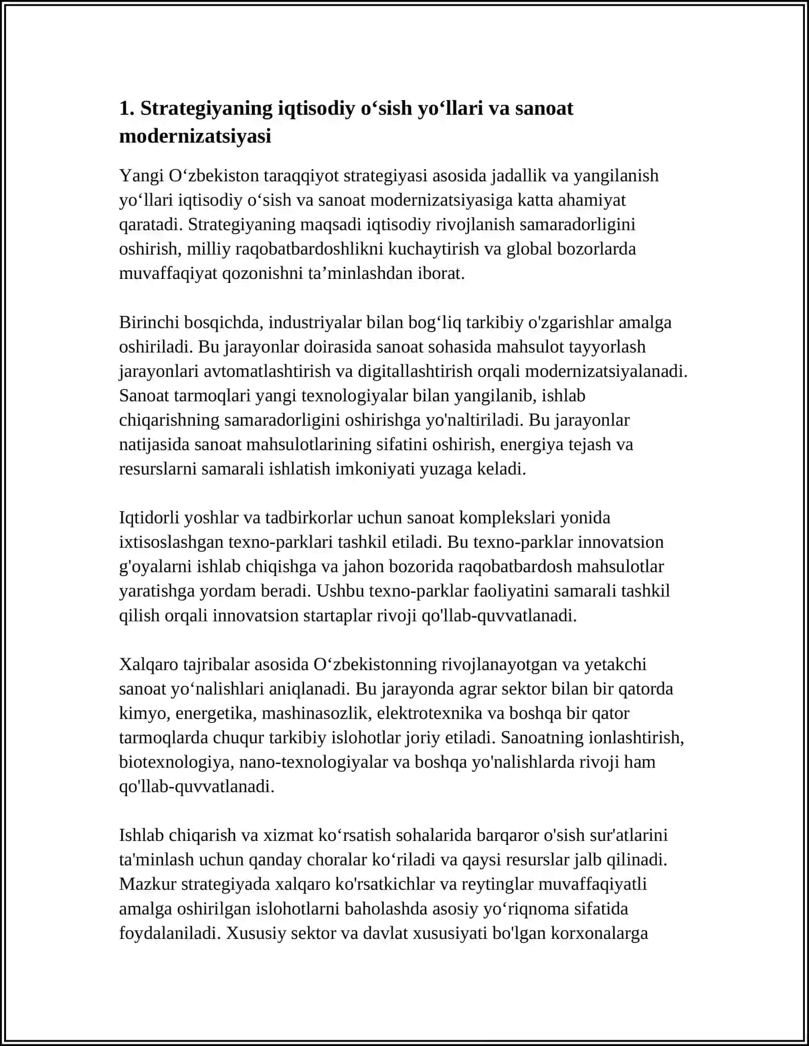 YANGI OʻZBEKISTON TARAQQIYOT STRATEGIYASI ASOSIDA JADAL TARAQQIYOT VA YANGILANISH SARI 3