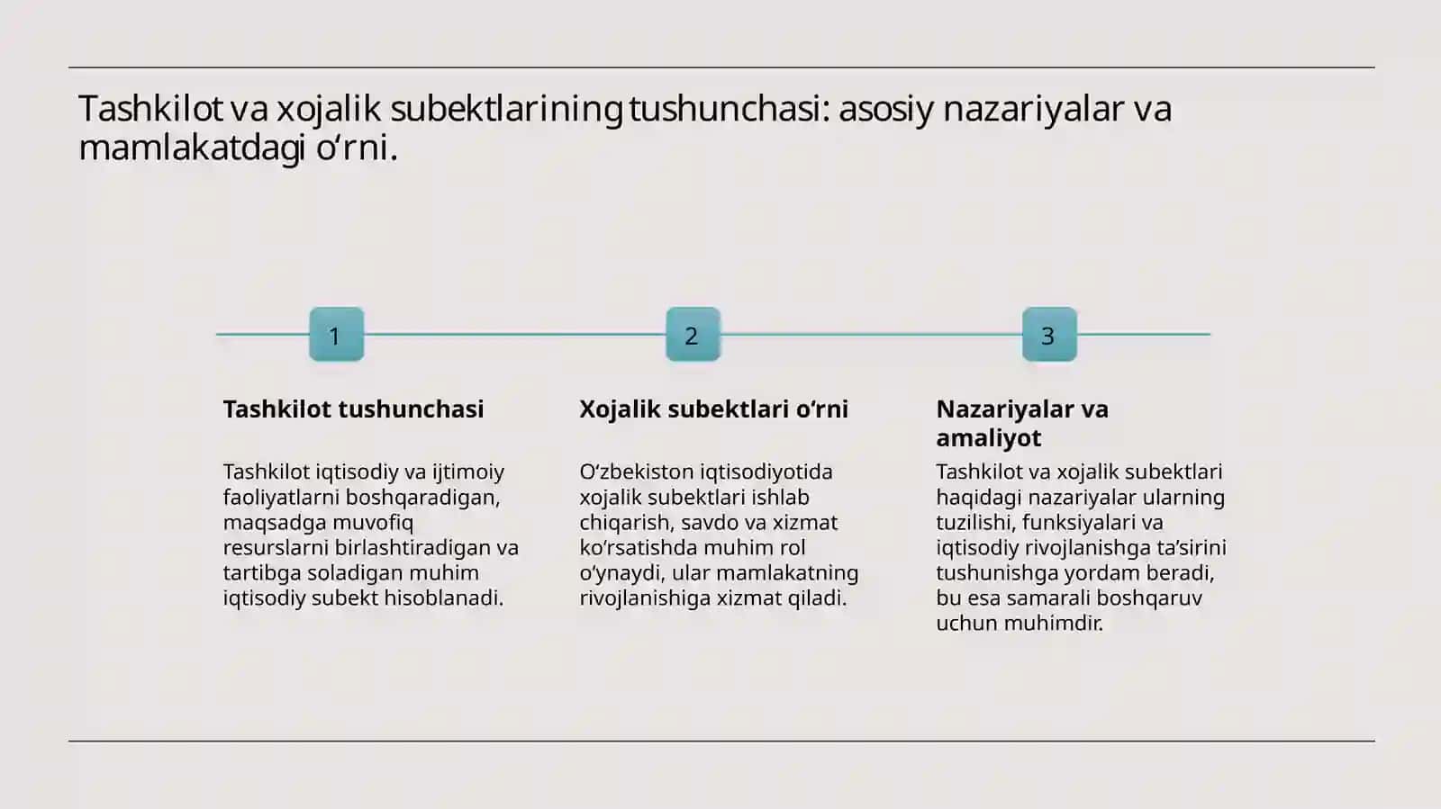 Tashkilot va xojalik subekti tushunchasi mazmuni va ahamiyati 3