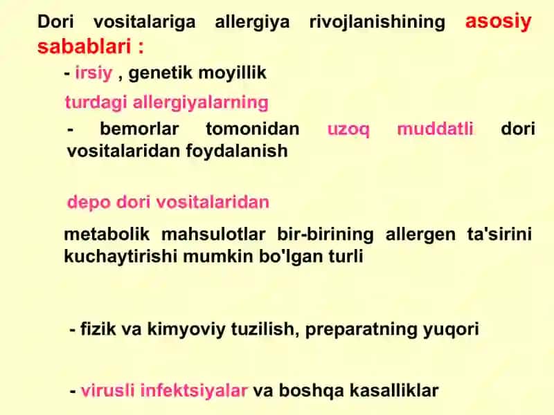 Dori allergiyasi 3