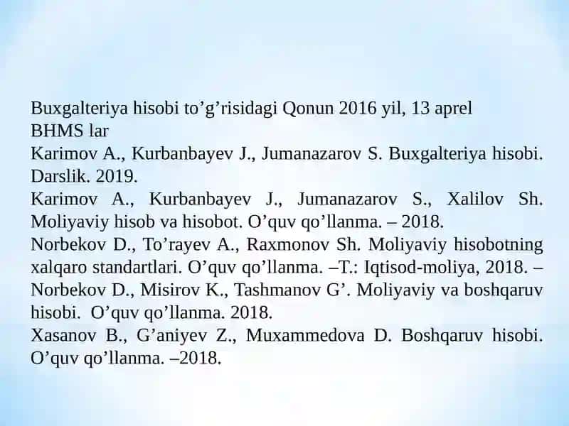 Moliyaviy hisob asoslari 3