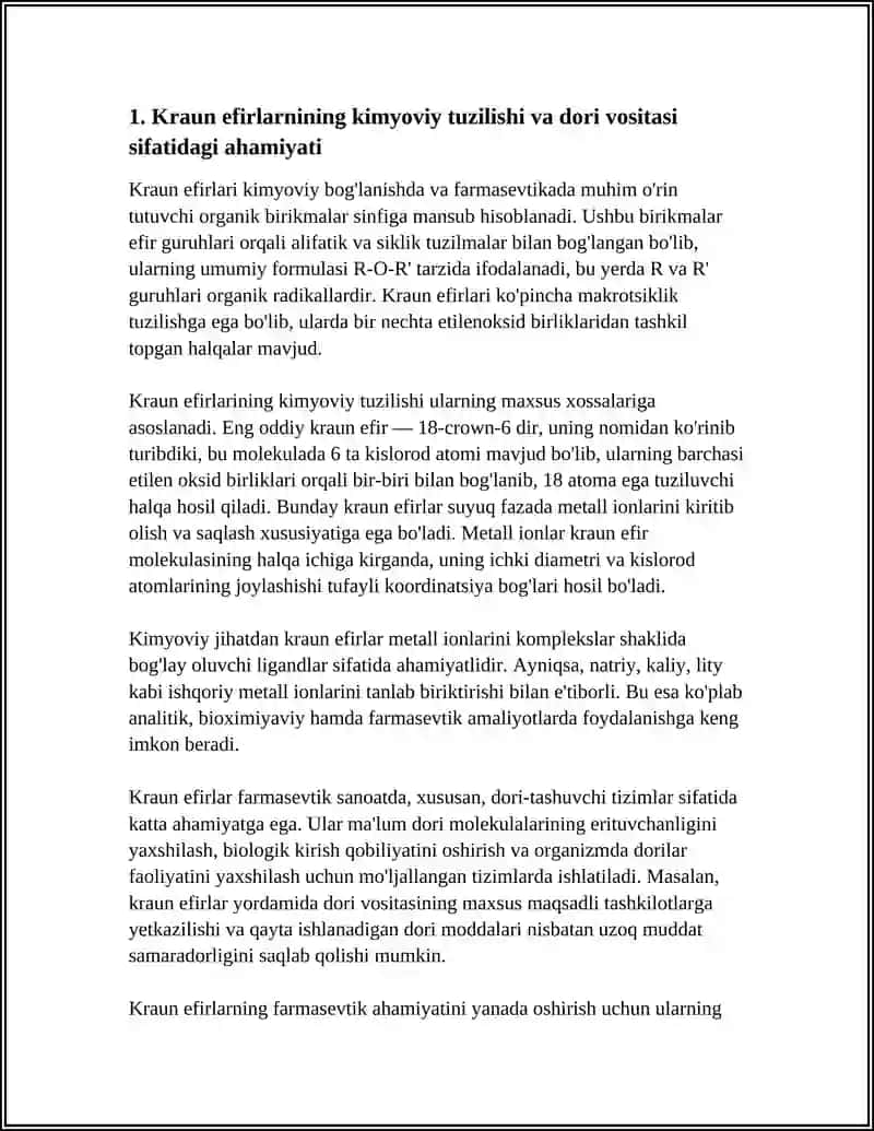 Kraun efirlar-Dori vositasi sifatida 3