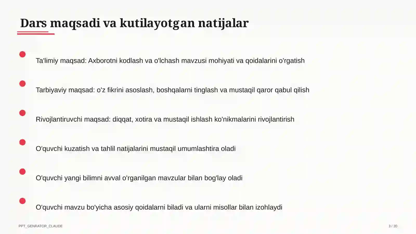 Axborotni kodlash va o'lchash (7-sinf) 3