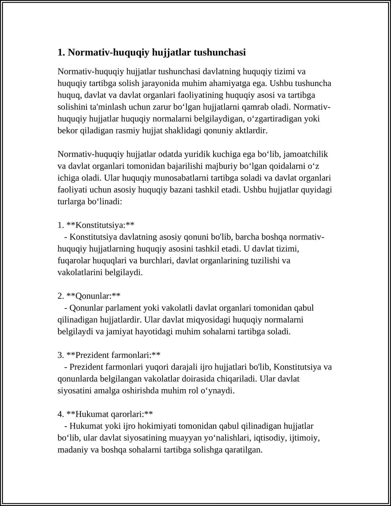 Normativ-huquqiy hujjatlarini tizimlashtirish va uning tushunchasi 3