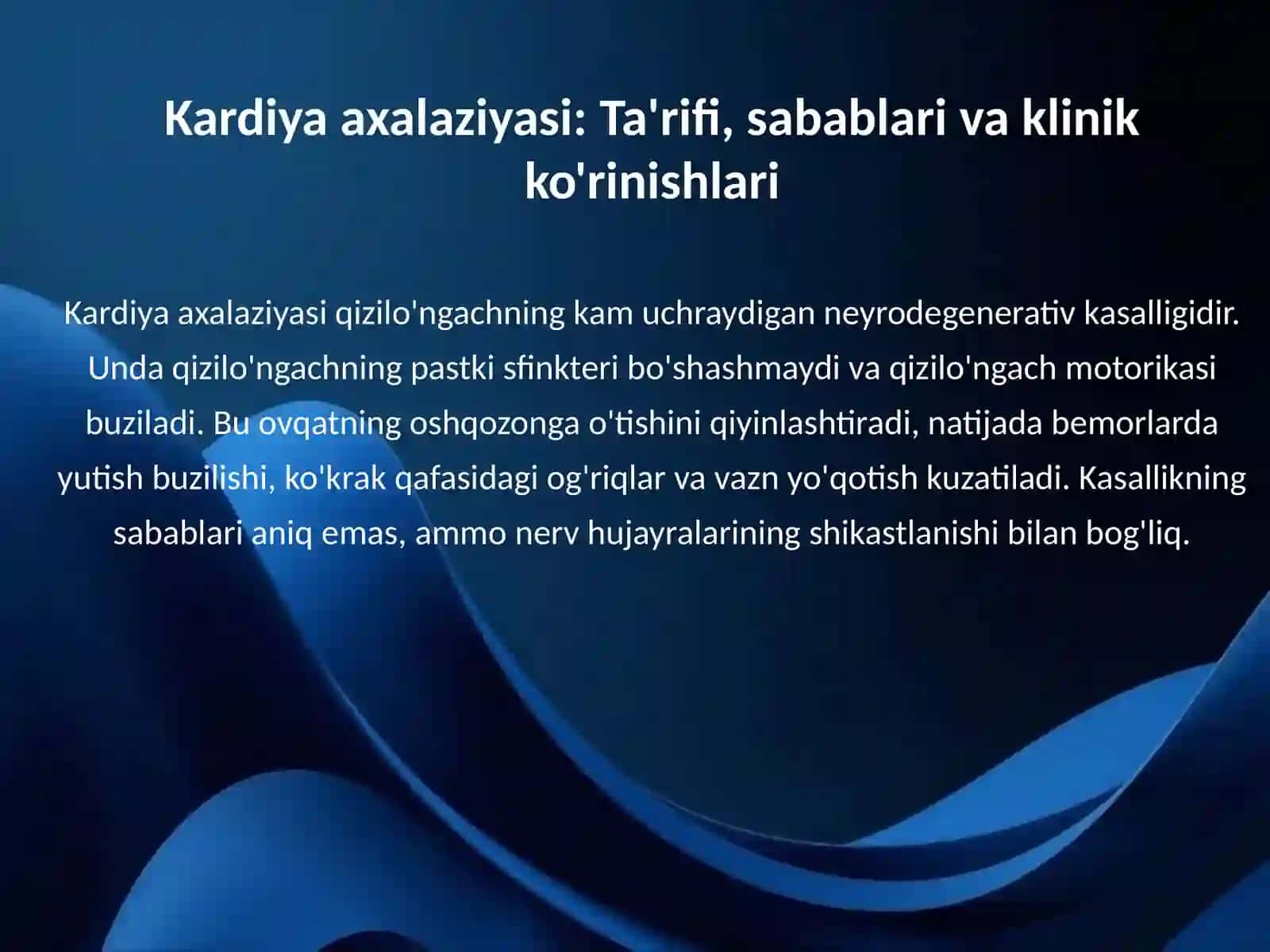 Kardiya axalaziyasi. Gastroezofageal refluks kasalligi 3