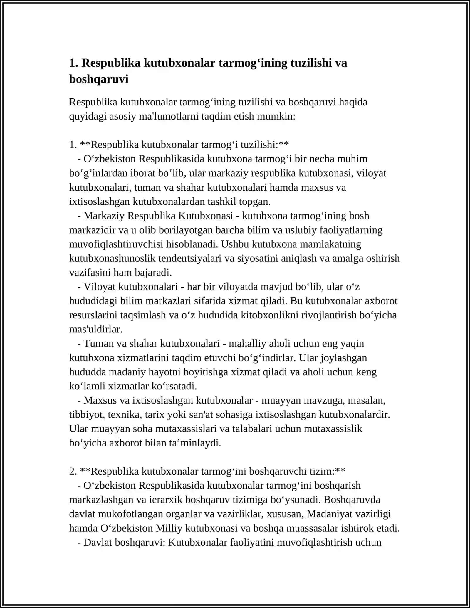 RESPUBLIKADAGI KUTUBXONALAR TARMOG‘I VA ULARNING TURLARI 3