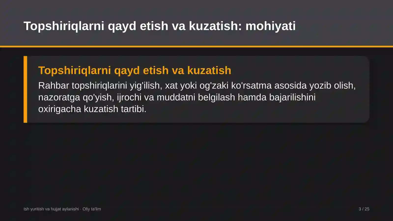 Boshqaruv servis kompaniyalarida topshiriqlarni qayd etish va ijrosini kuzatish 3