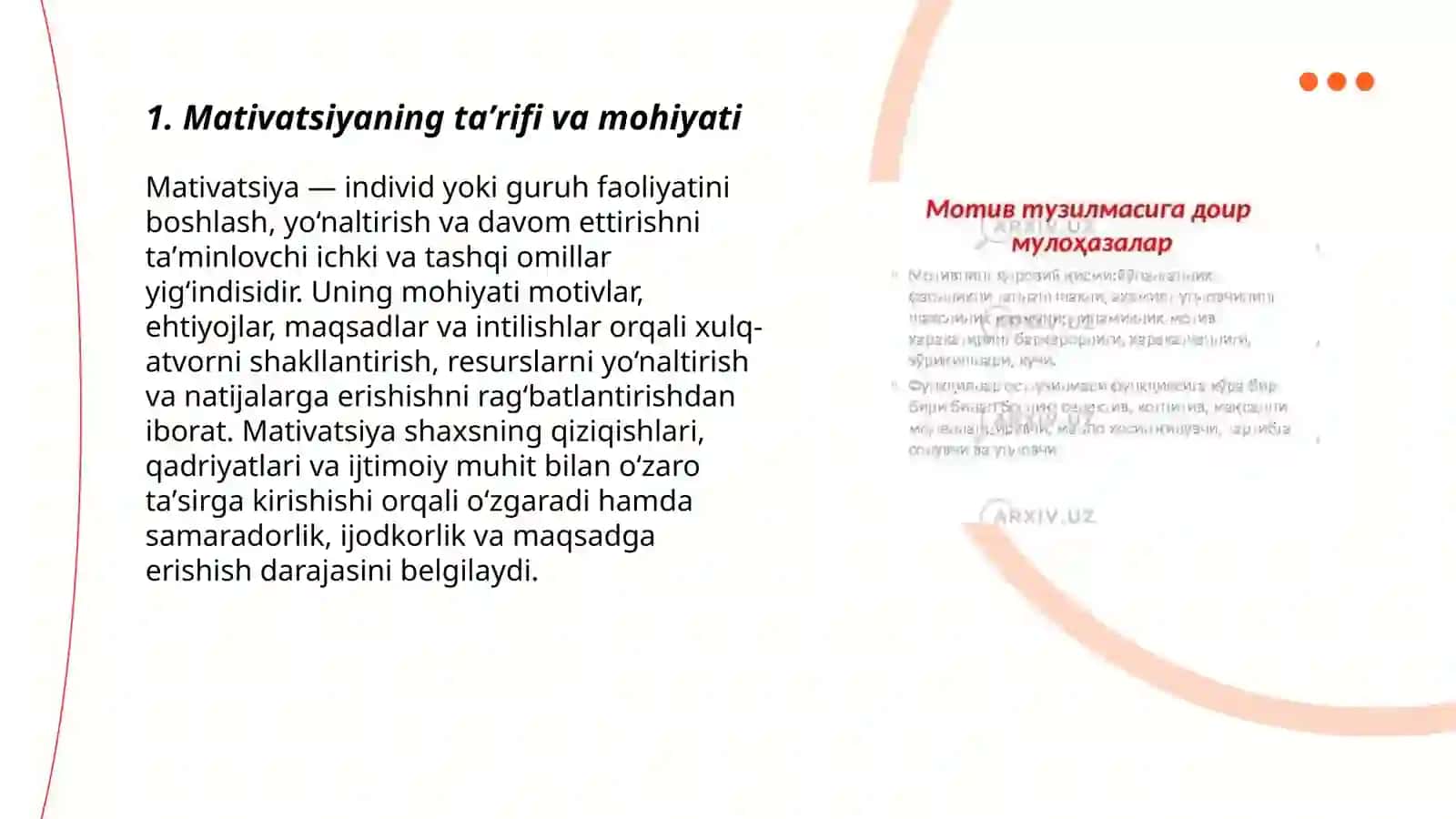 Mativatsiyaning tuzilishi va funksiyalari 3