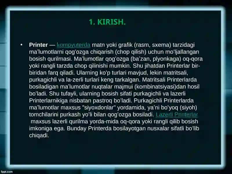 Printer va ularning turlari 3
