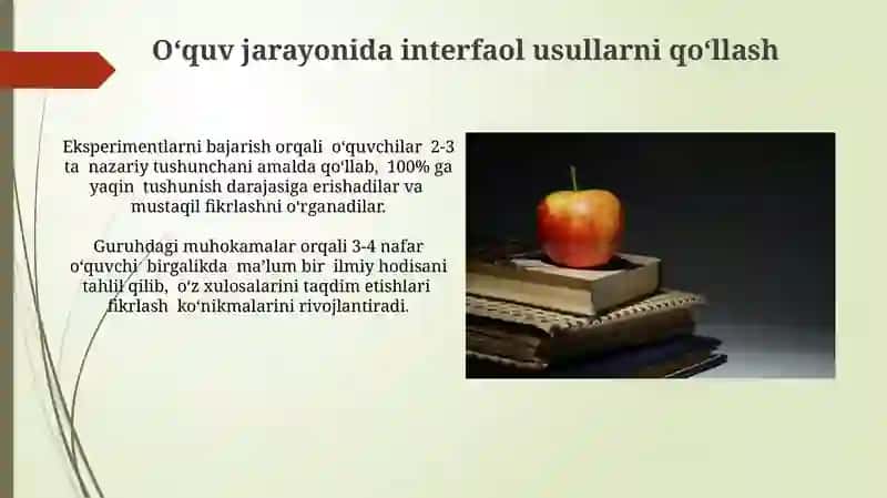 Boshlangich talim tabiiy fanlar fanida o'qitishning didaktik tomoyillarini o'rganish 3