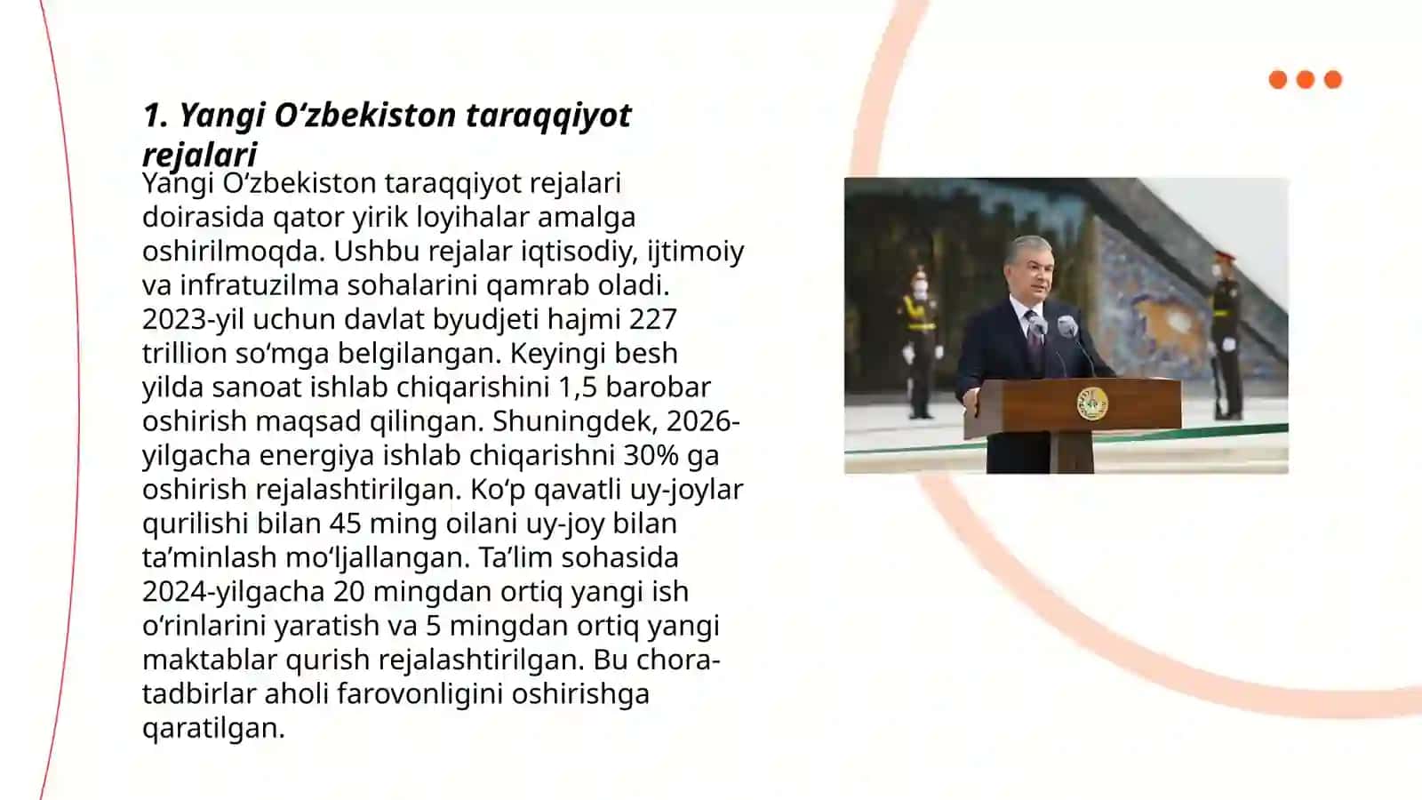 Yangi Oʻzbekiston taraqqiyot rejalari 3