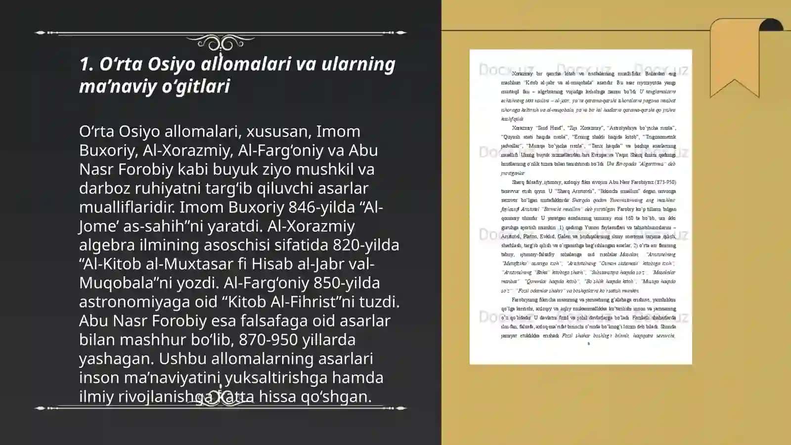 Yuksak ma'naviyatli yoshlarni tarbiyalashda O'rta Osiyo allomalari ilmiy merosining o'rni 3
