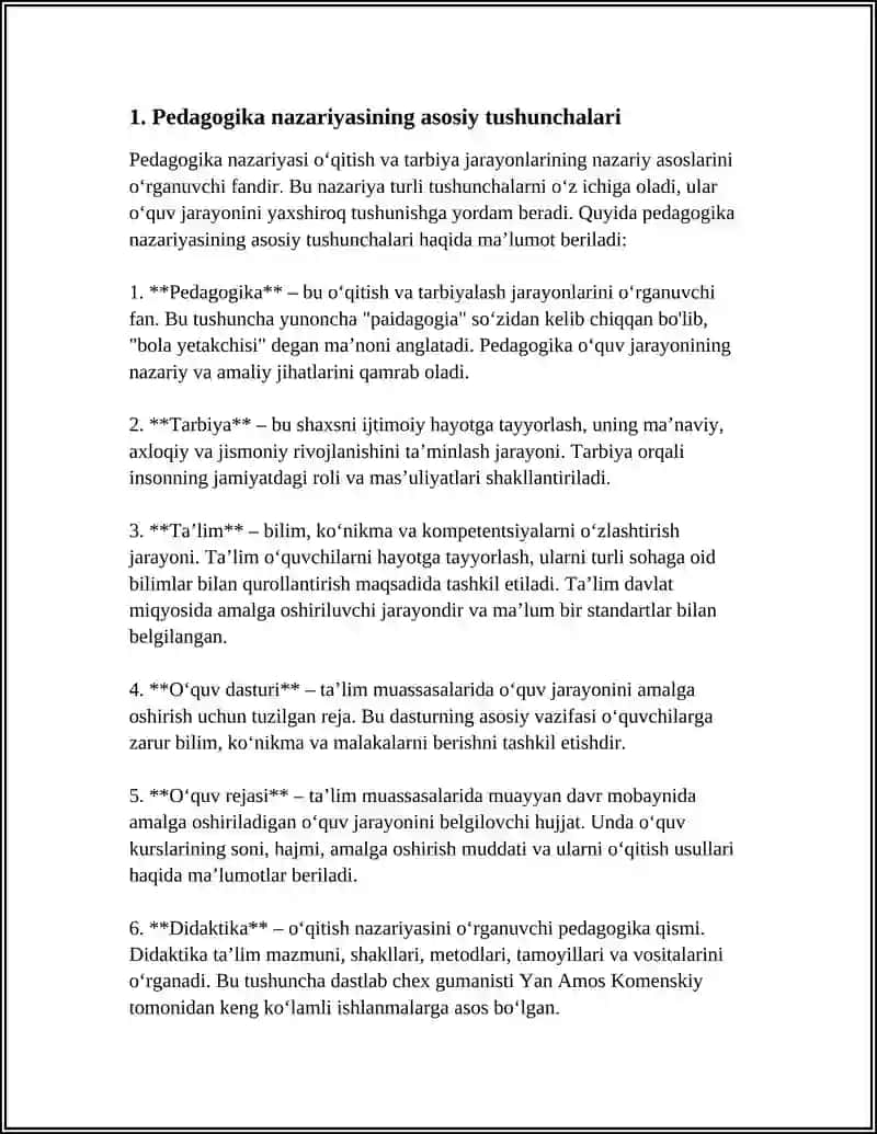 PEDAGOGIKA NAZARIYASI FANINING MAZMUNI VA MOHIYATI PREDMETI 3