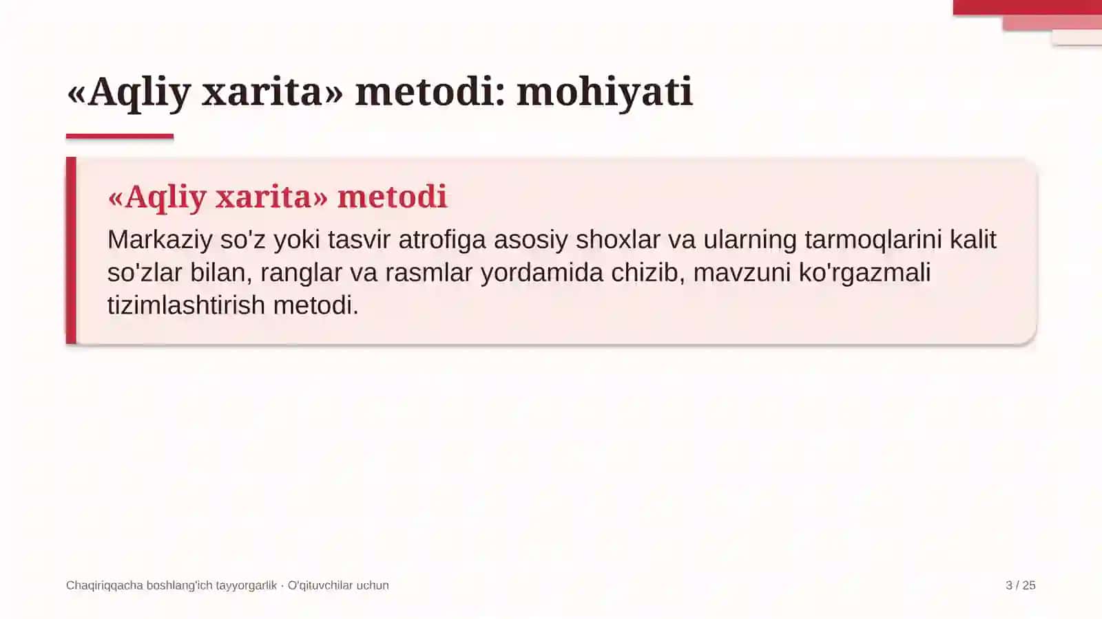 chaqiriqqacha boshlang'ich tayyorgarlik darslarida aqliy xarita metodidan foydalanish 5636 3