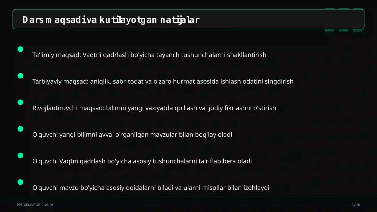Vaqtni qadrlash (4-sinf) 3