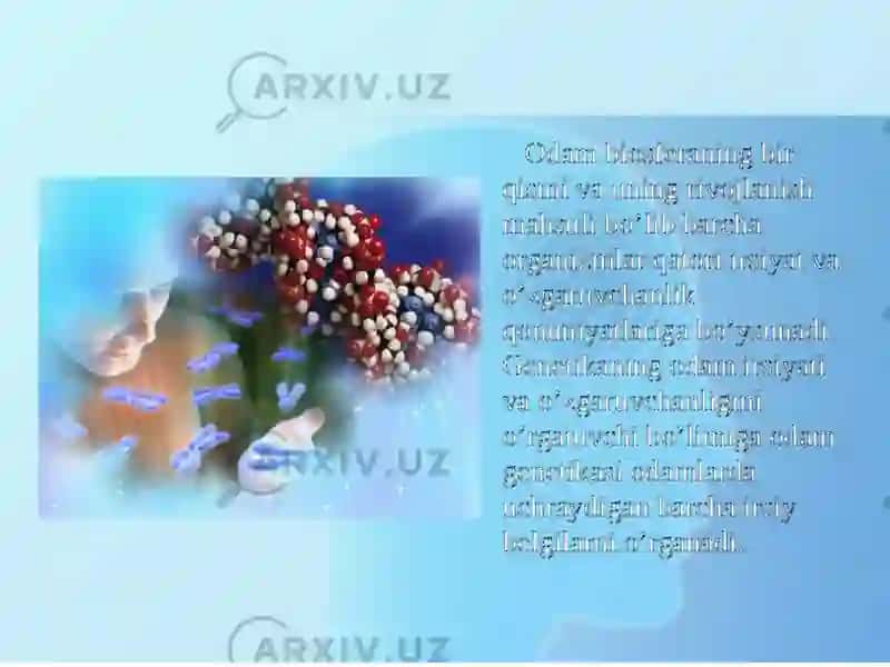 Odam genetikasining òrganish usullari, genealogik va egizaklar usuli. populyatsion statistik 3