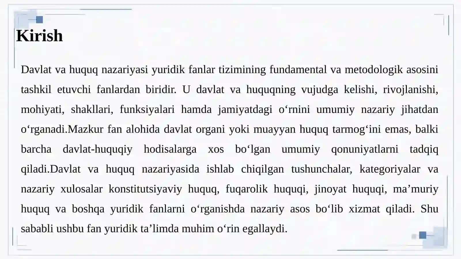 Davlatvahuquq nazariyasi–yuridik fanlar tizimida 3