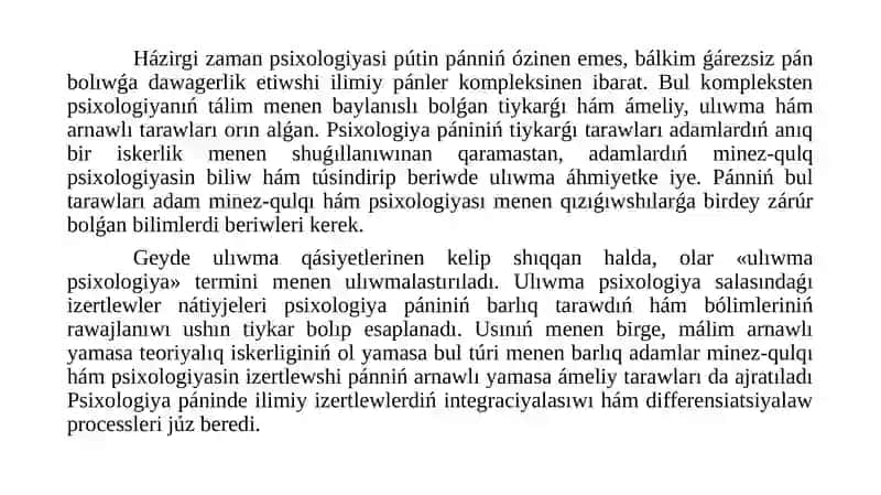 Ózbetinshe Házirgi zaman psixologiyasında testtiń áhmiyetli mashqalaları 3