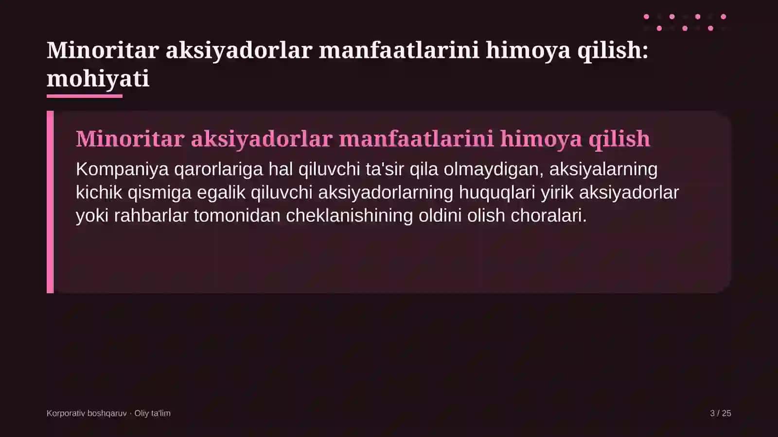 qurilish nazorati inspeksiyalarida minoritar aksiyadorlar manfaatlarini himoya qilish 3630 3
