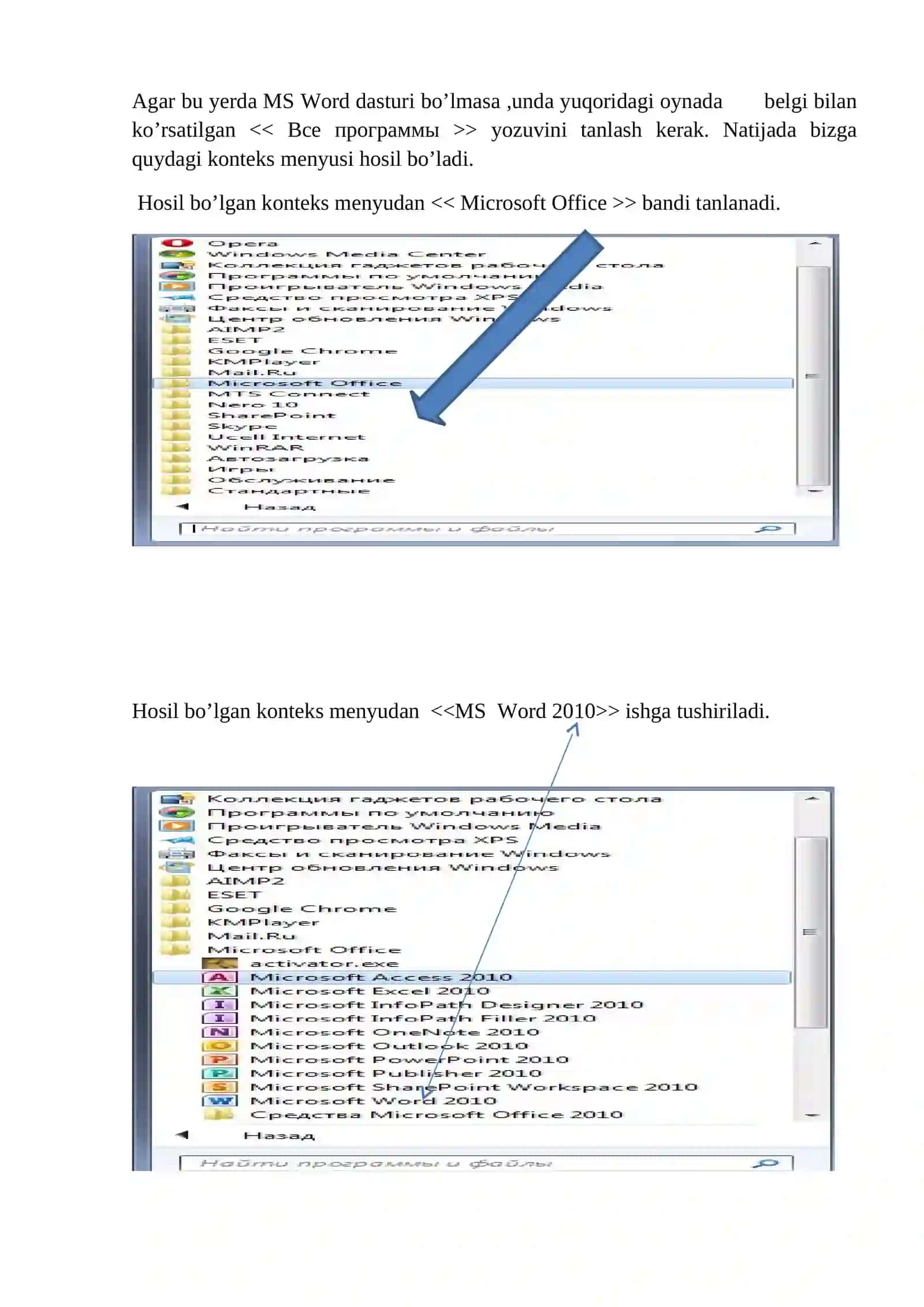 MS Word matn muharriri va uning imkoniyatlari 3