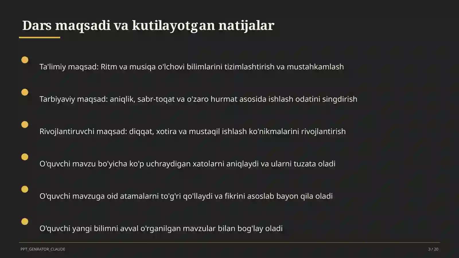 Ritm va musiqa o'lchovi (3-sinf) 3