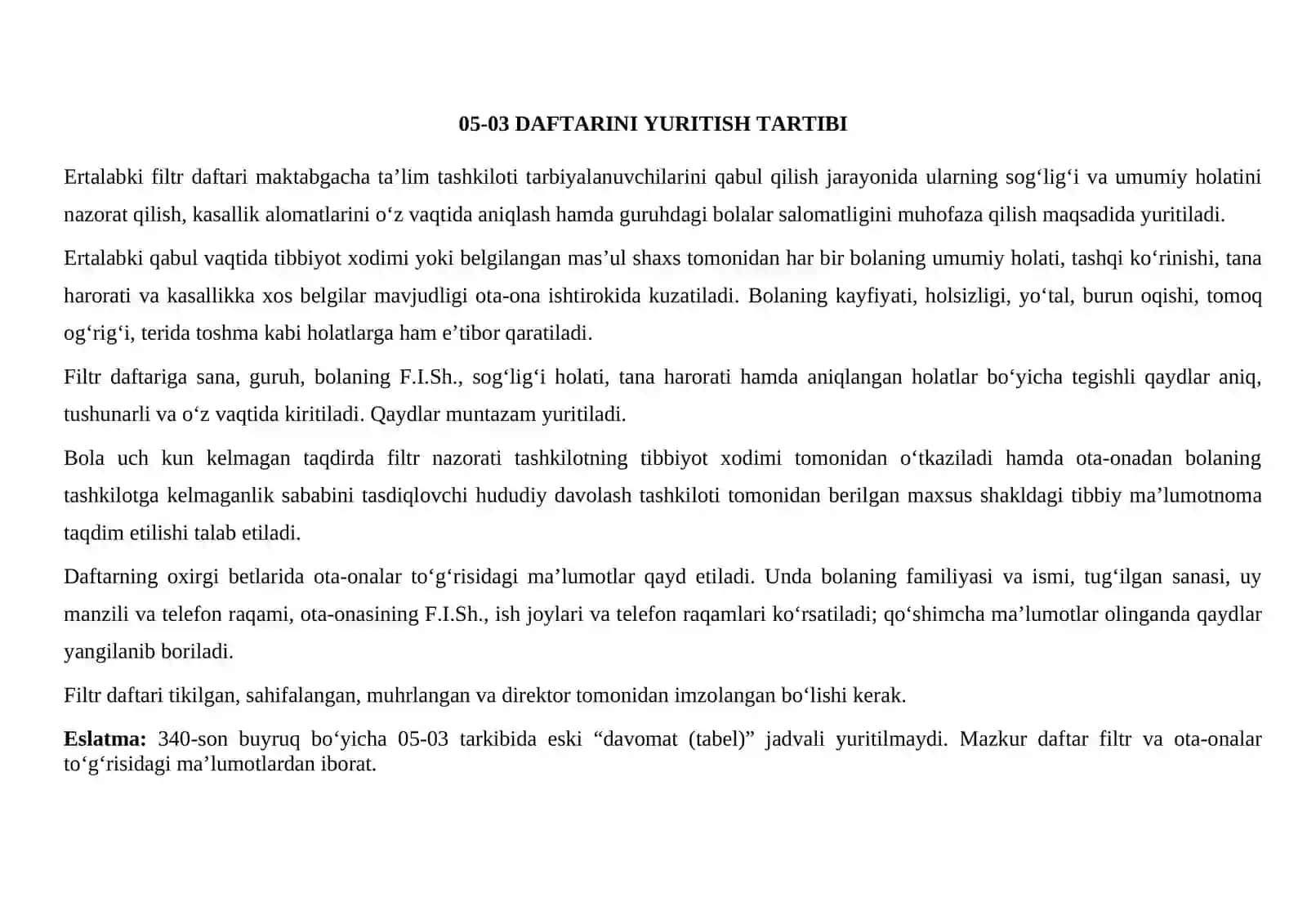 BOLALAR FILTRI VA ULARNING OTA-ONALARI TO‘G‘RISIDAGI MA’LUMOT DAFTARI 3