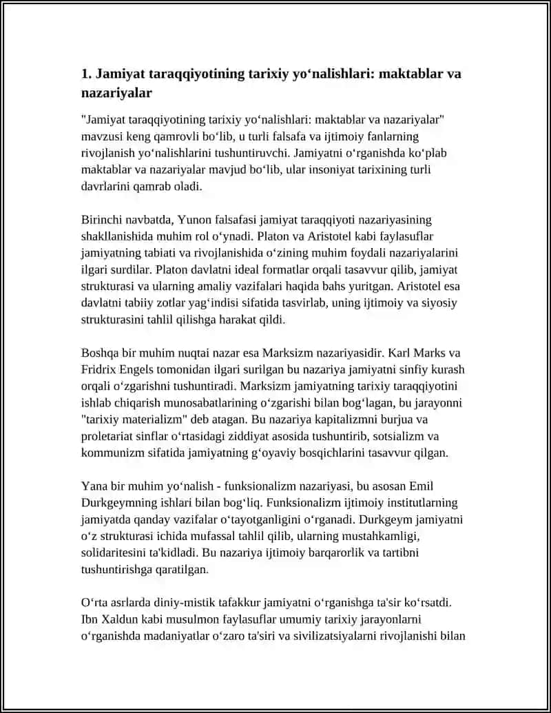 Jamiyat taraqqiyotining tarixiy yo'nalishlari: maktablar va nazariyalar 3