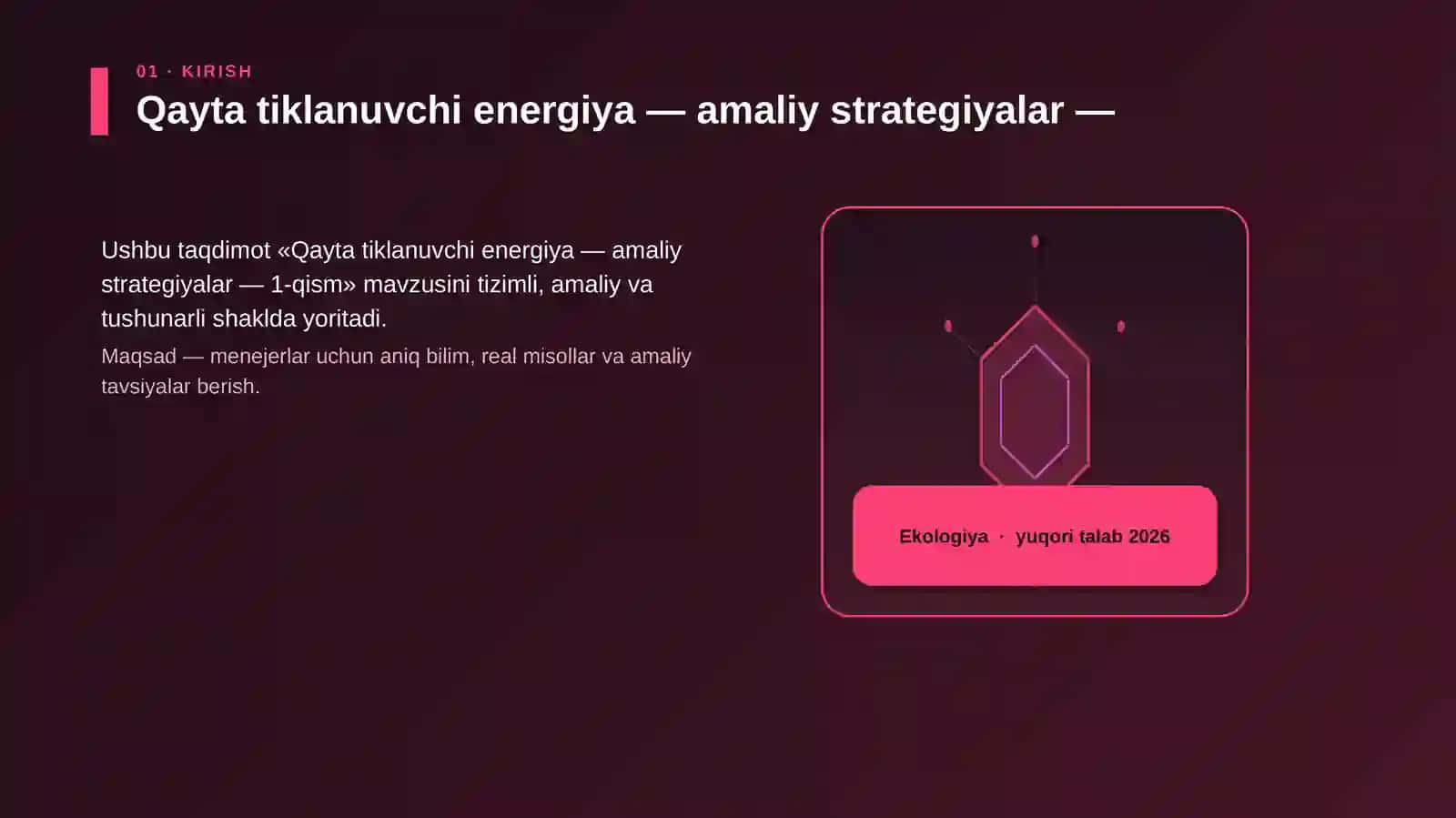 Qayta tiklanuvchi energiya - amaliy strategiyalar - 1-qism 3