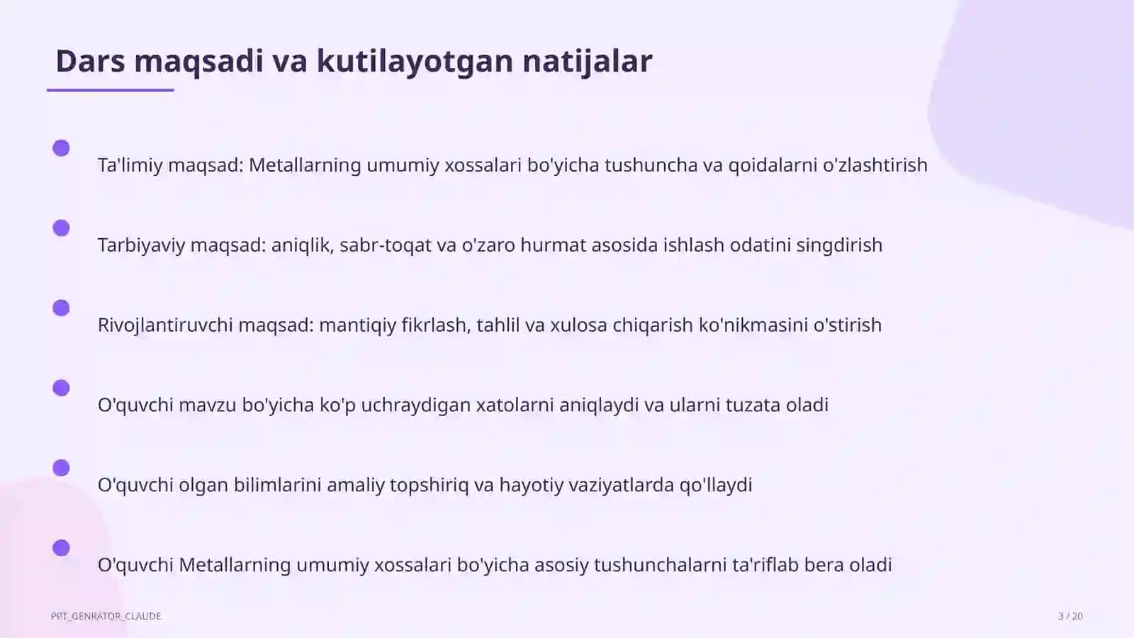 Metallarning umumiy xossalari (9-sinf) 3