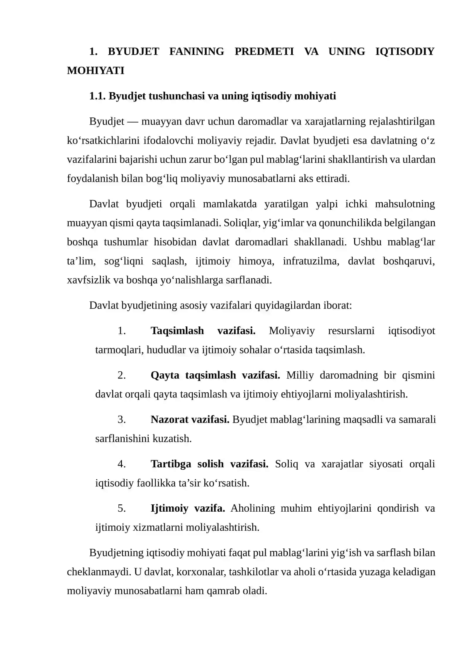 O‘QUV-ILMIY ADABIYOTLAR ASOSIDA BYUDJET FANI PREDMETI, USLUBI VA MODELLARIGA QIYOSIY TAVSIF BERISH 3