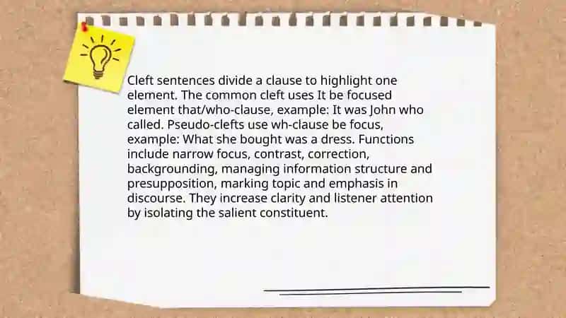 Cleft sentences 3