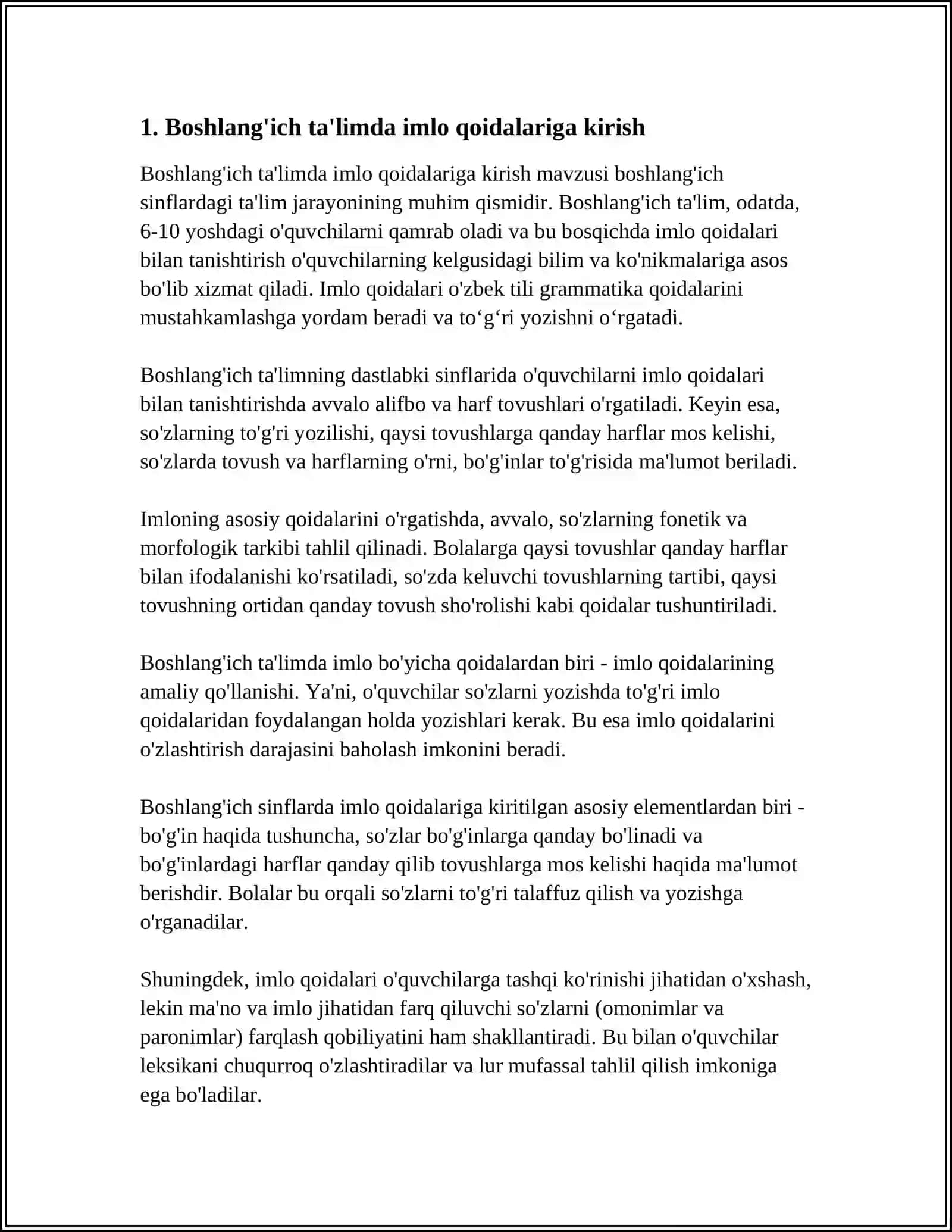 Mavzu: BOSHLANG'ICH TA'LIMDA IMLOVIY VA PUNKTUATSION SAVODXONLIKNI OSHIRISH 3